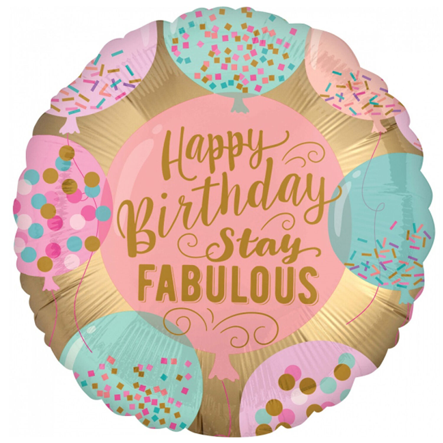 Folienballon Happy Birthday Stay Fabulous, ca. 43 cm