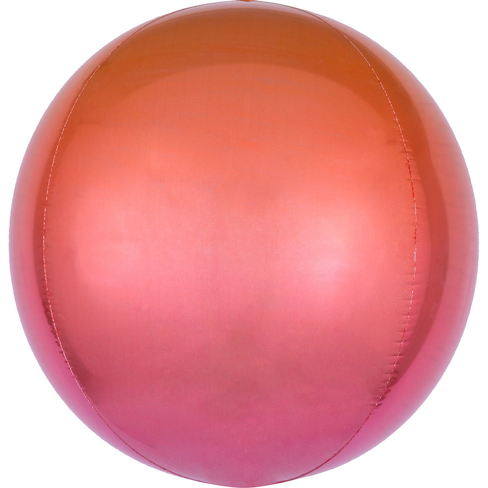 SALE Folienballon Orbz, Verlauf rot-orange,  40 cm