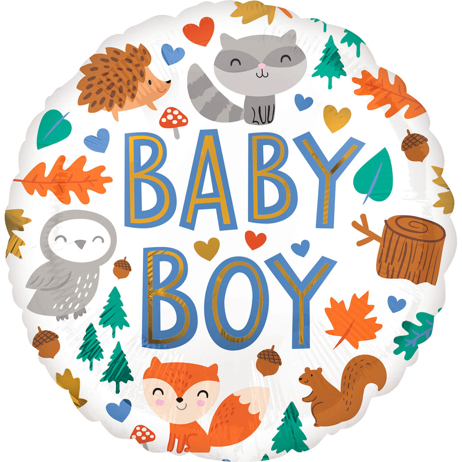 Folienballon Baby Boy Woodland