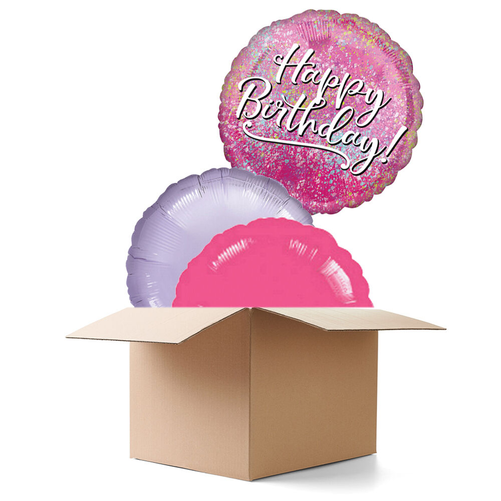 SALE Ballongrsse Birthday Pink Fabulous, 3 Ballons