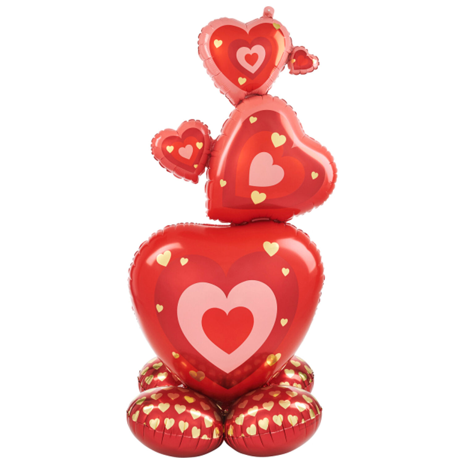 NEU Folienballon AirLoonz Stacking Hearts, ca. 63 cm x 139 cm