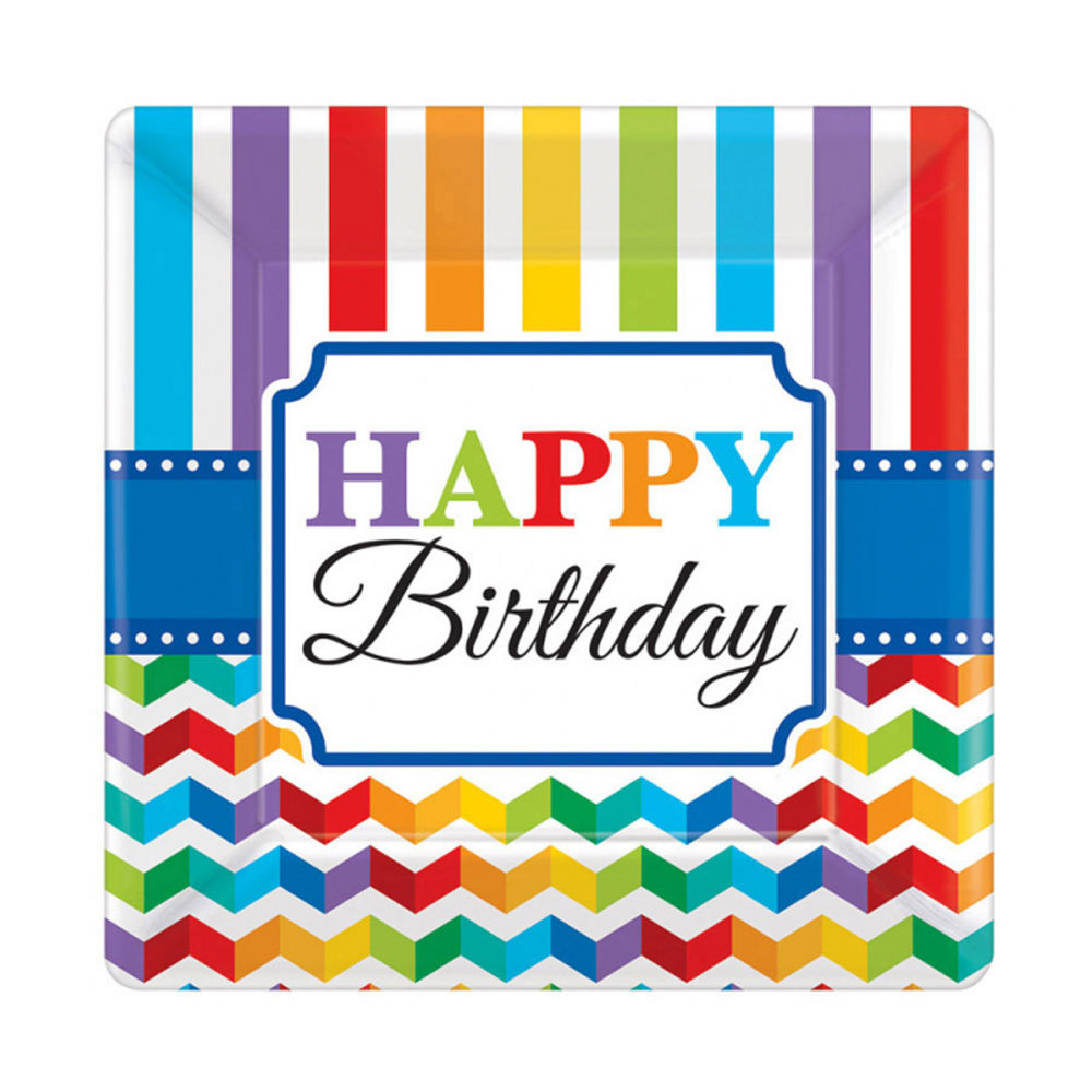 SALE Teller Bright Birthday, 18 cm, 8 St�ck