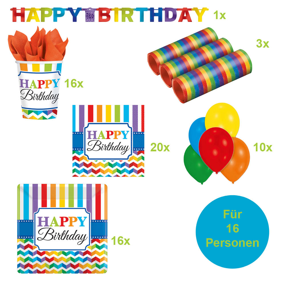 SALE Partybox Bright Birthday, bunt, 16 Personen Bild 2
