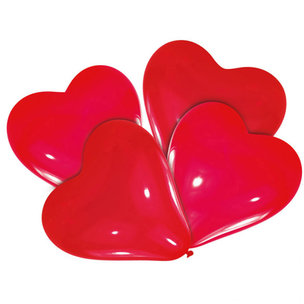 Luftballons Herz Form, rot, 4 Stück