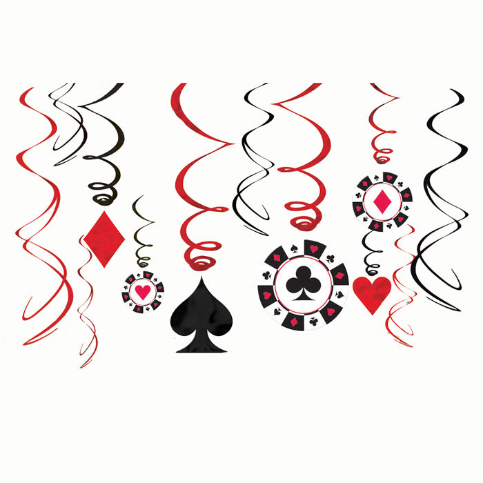 SALE Girlanden-Set Poker Spiel spiralförmig 12 tlg.
