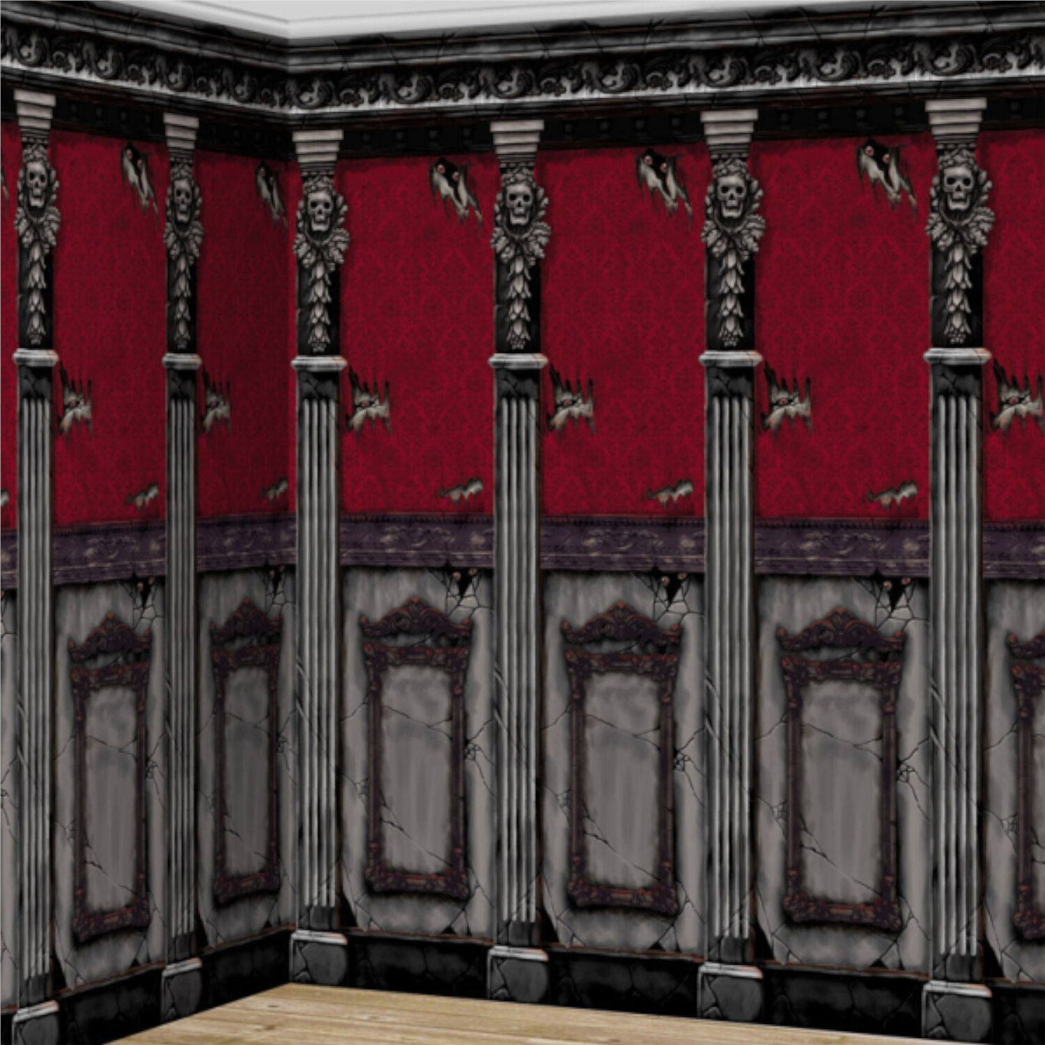 SALE Wand-Deko Gothic-Haus, ca. 1,2 x 12 m