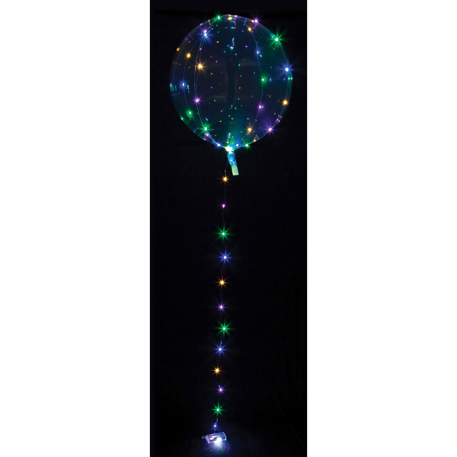 LED-Luftballon Seifenblase Crystal Clearz, ca. 50cm, mit LED-Lichterkette in bunt