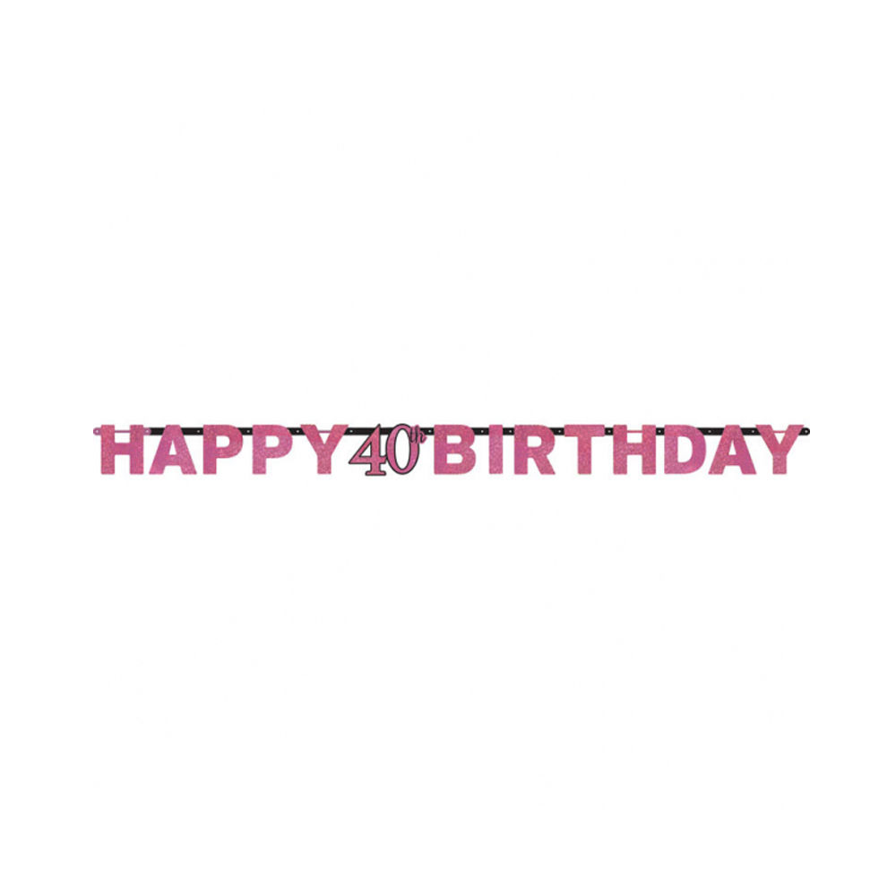 SALE Buchstaben-Girlande Sparkling pink 40, 213cm