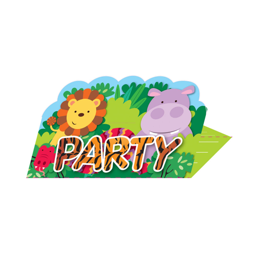 SALE Einladungskarten Dschungel Party, 8 Stück