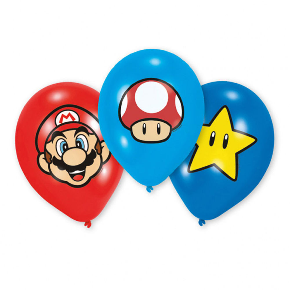 Luftballons Super Mario & Friends, 6 Stück