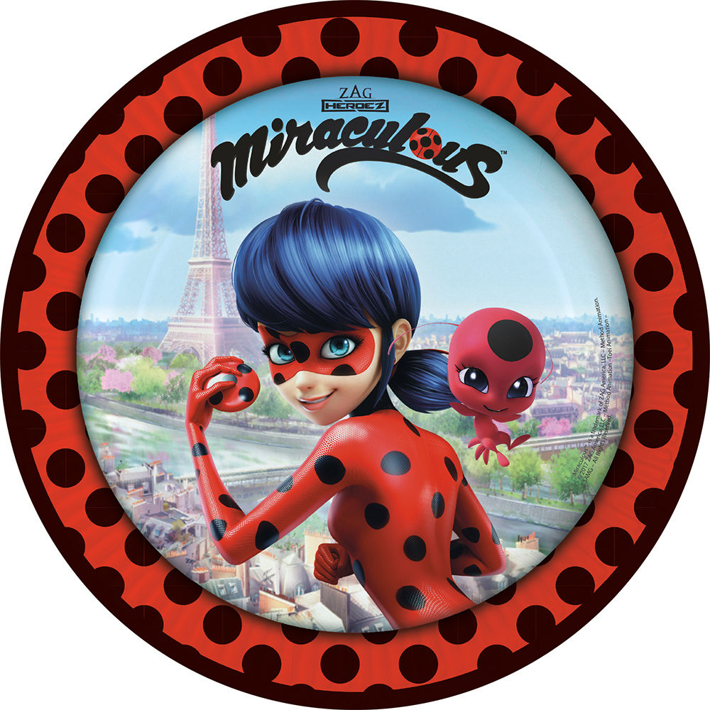 Teller Ladybug,  23cm, 8 Stck
