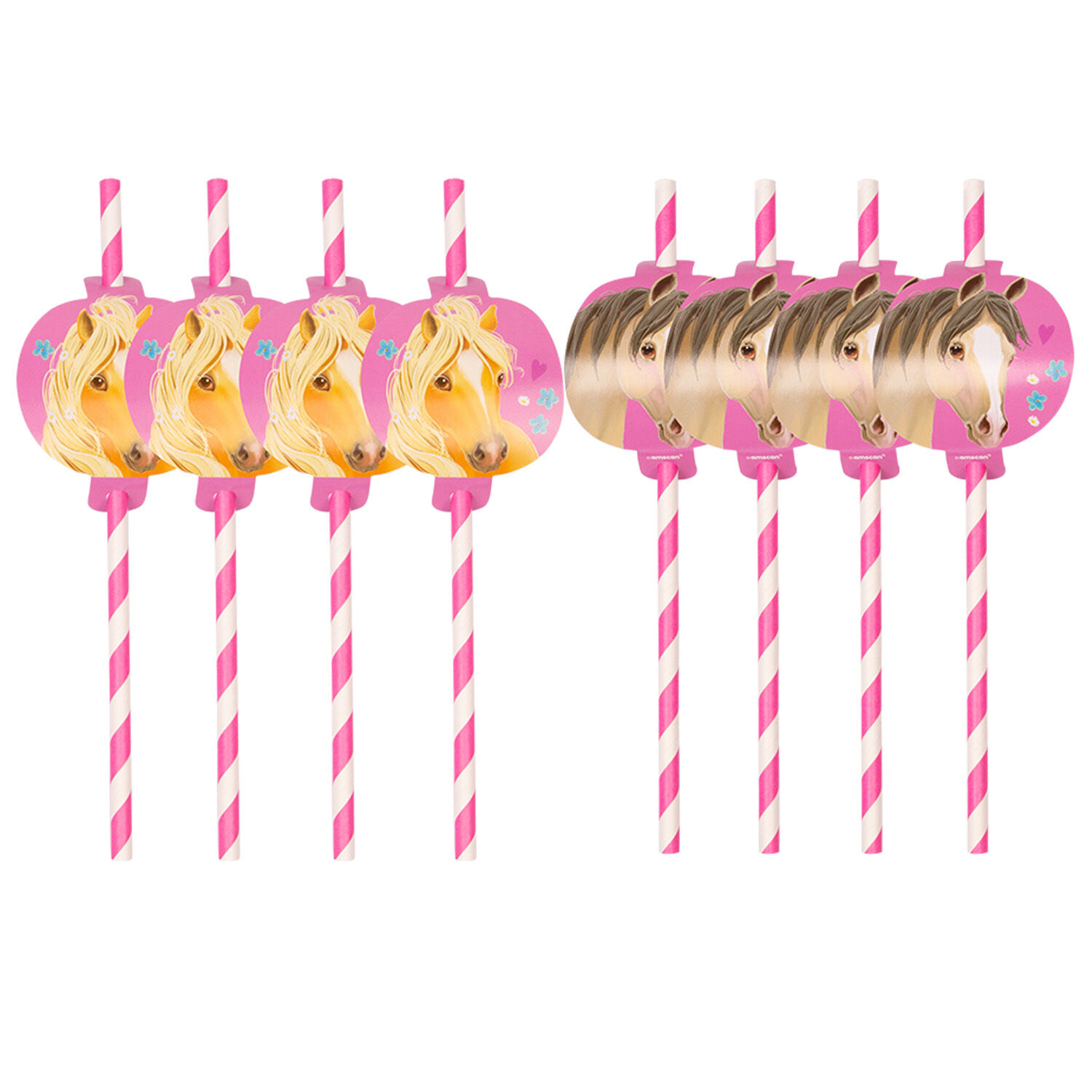 SALE Papier-Trinkhalme H�bsche Ponys, 8 St�ck