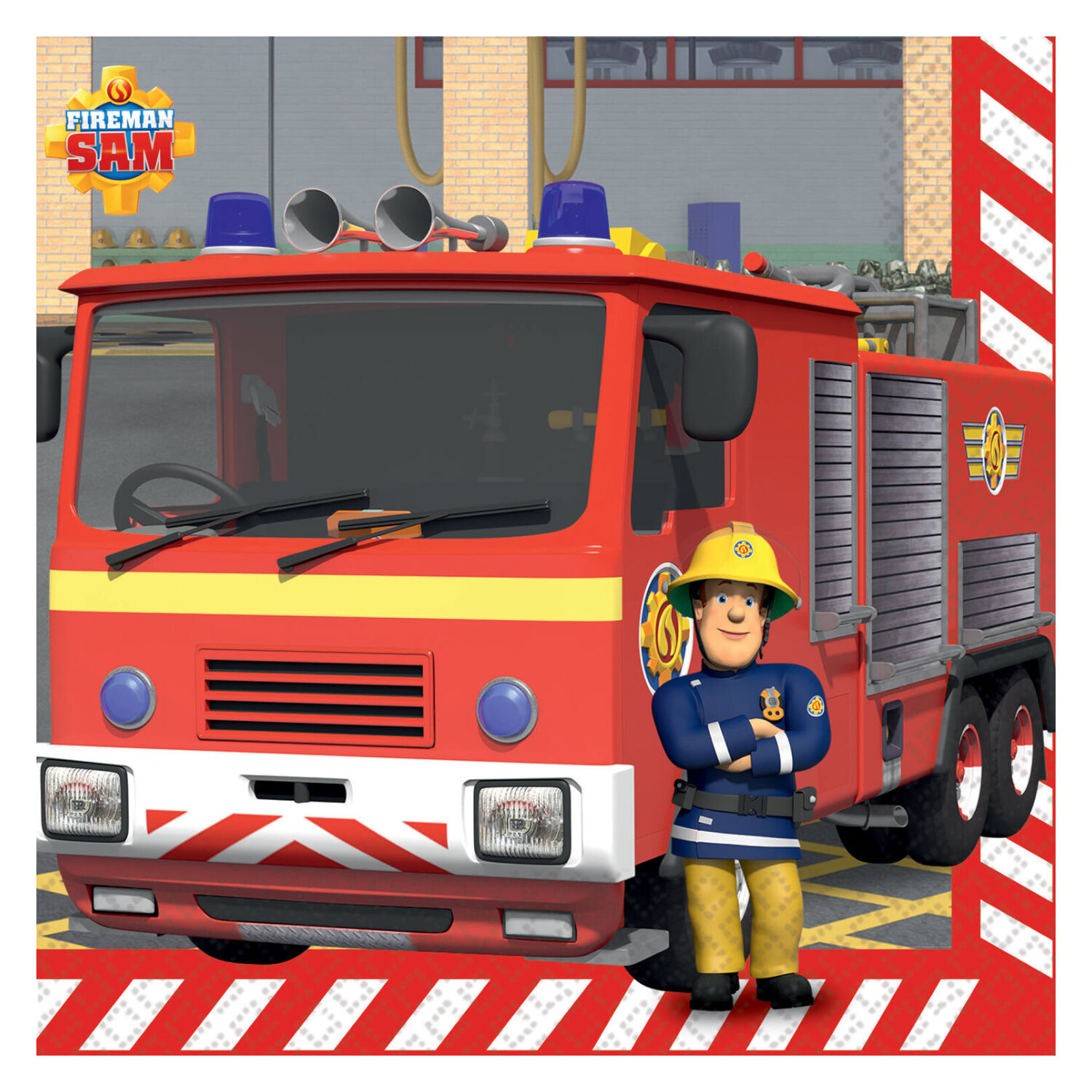 Servietten Feuerwehrmann Sam, 33 x 33 cm, 16 St�ck