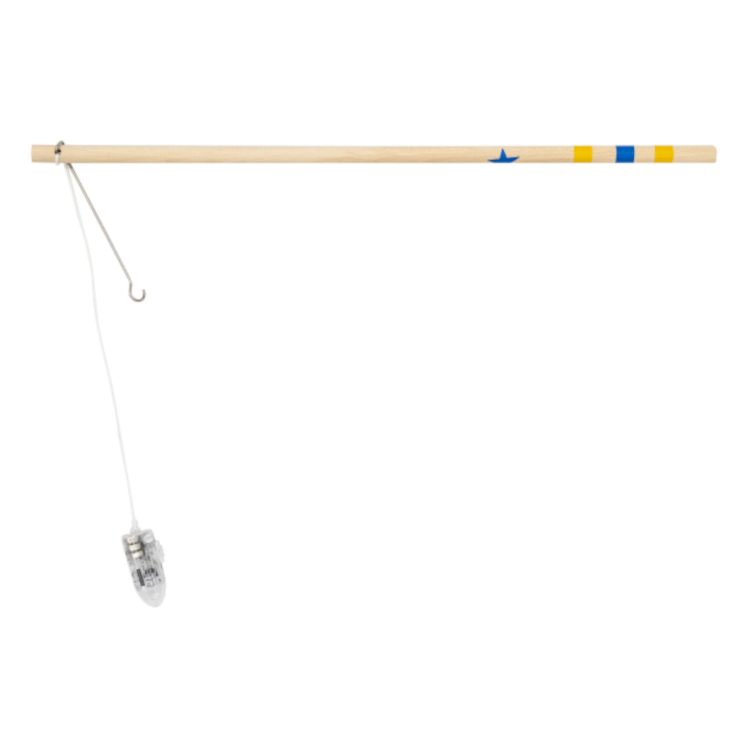 Laternenstab aus Holz, Farbige Sterne, mit LED-Licht, 30 cm