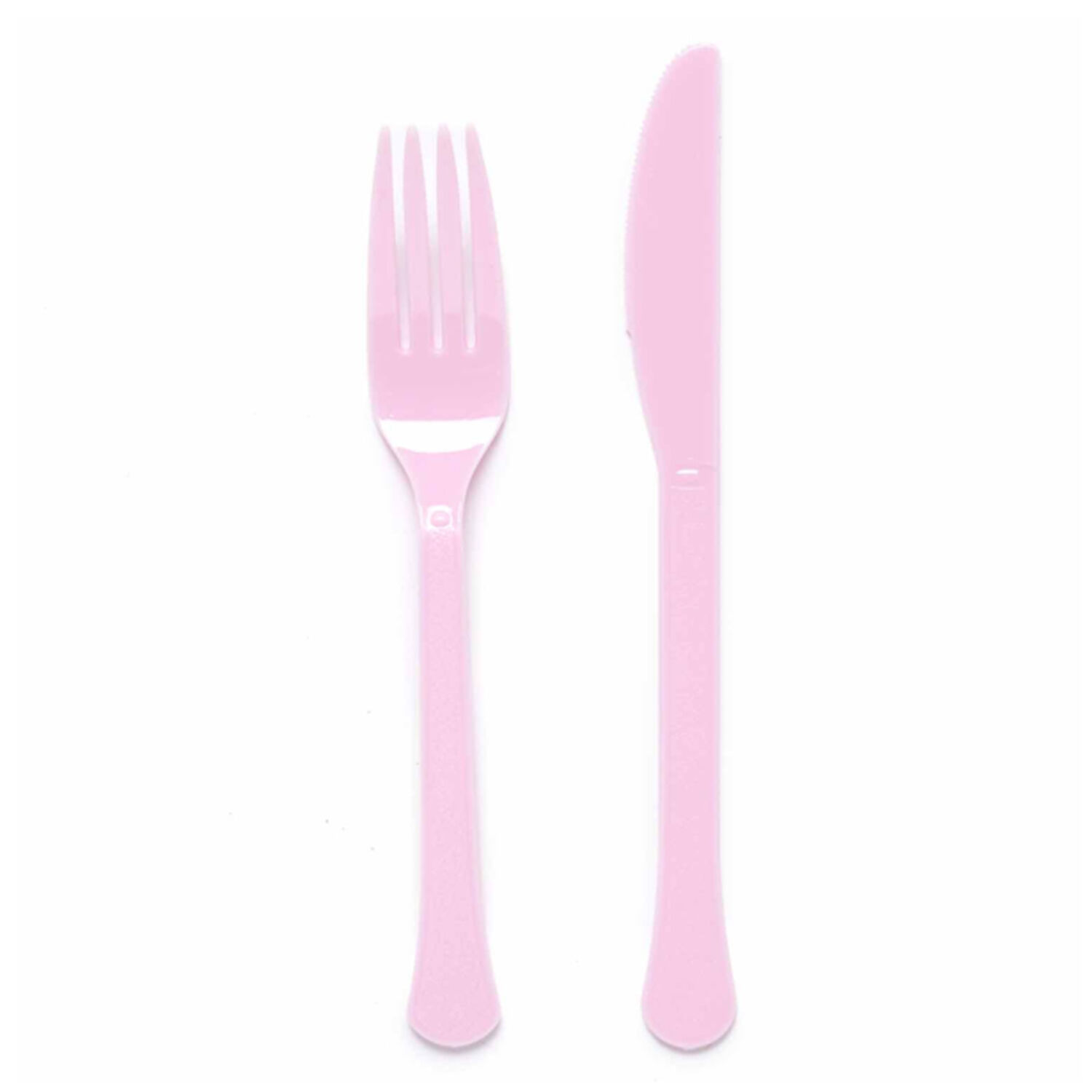 NEU Mehrweg-Besteck-Set Messer und Gabel aus Kunststoff, je 12 Stck, rosa