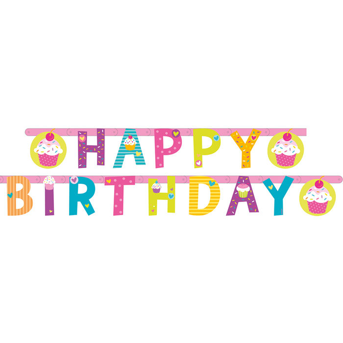 Girlande Happy Birthday Cupcake, 190x15 cm Bild 2
