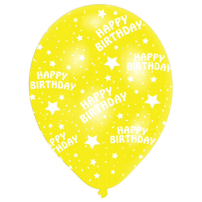 Luftballon Happy Birthday, bunt, 6 Stk.