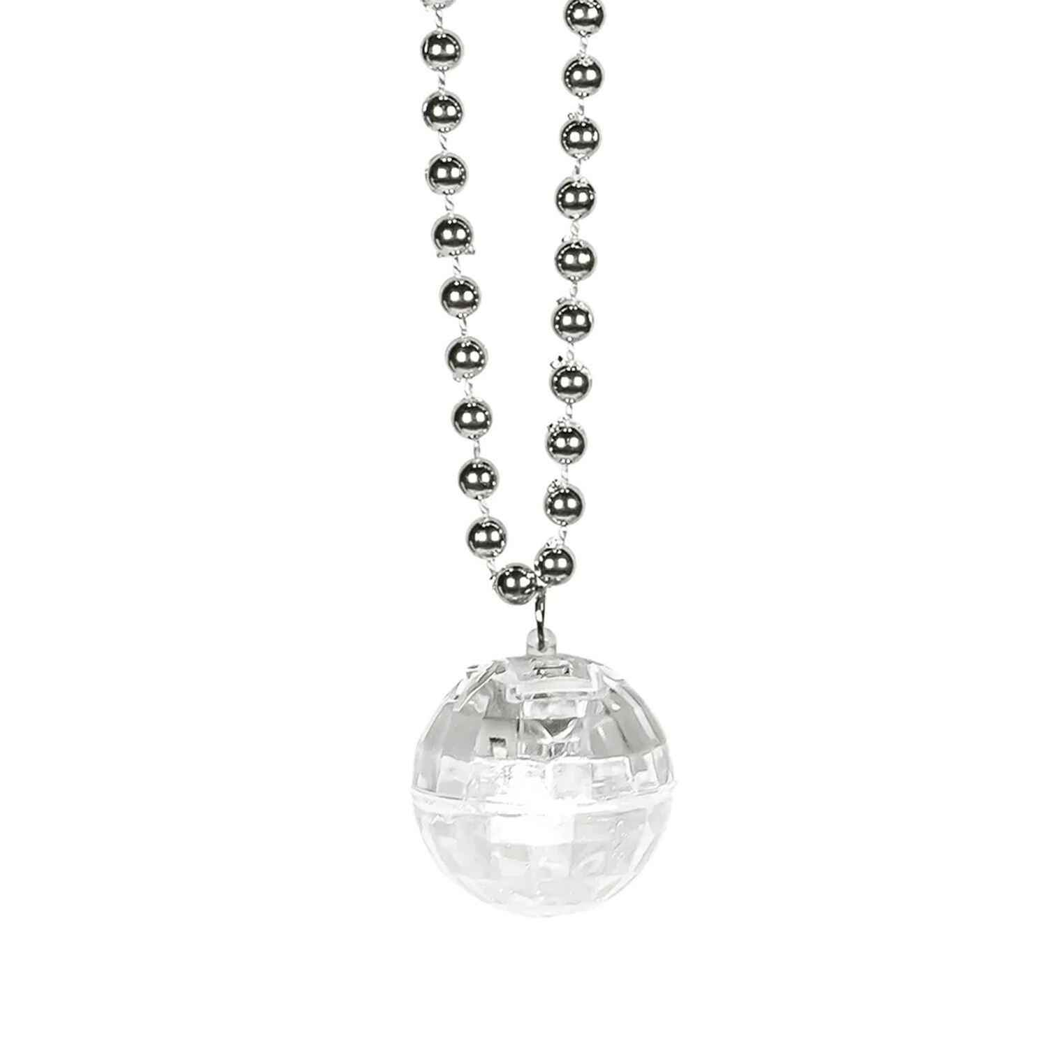 NEU Kette Discokugel silber, mit LED, ca. 3,5cm, inkl. Batterien Bild 2