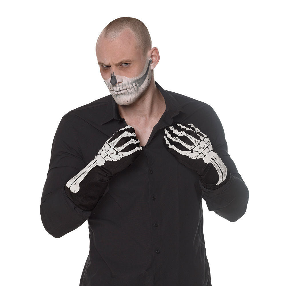 Handschuhe Skelettknochen, lang Bild 2