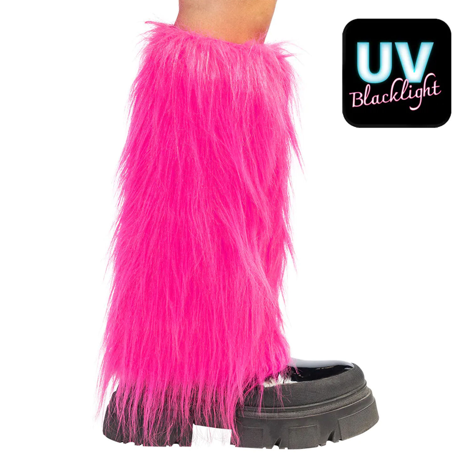NEU Fellstulpen neonpink, mit Gummizug, schwarzlicht-geeignet Bild 2