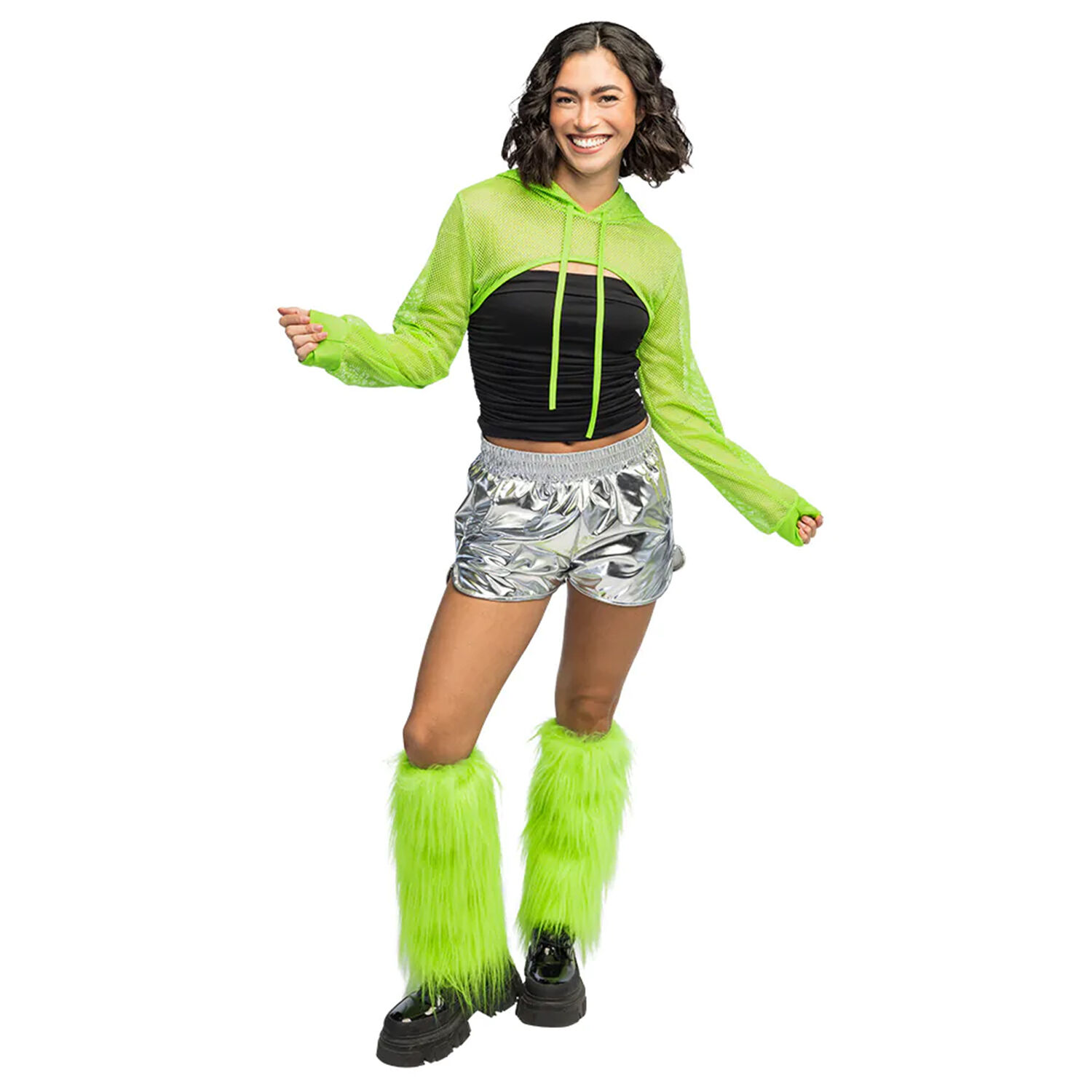 NEU Fellstulpen neongr�n, mit Gummizug, schwarzlicht-geeignet