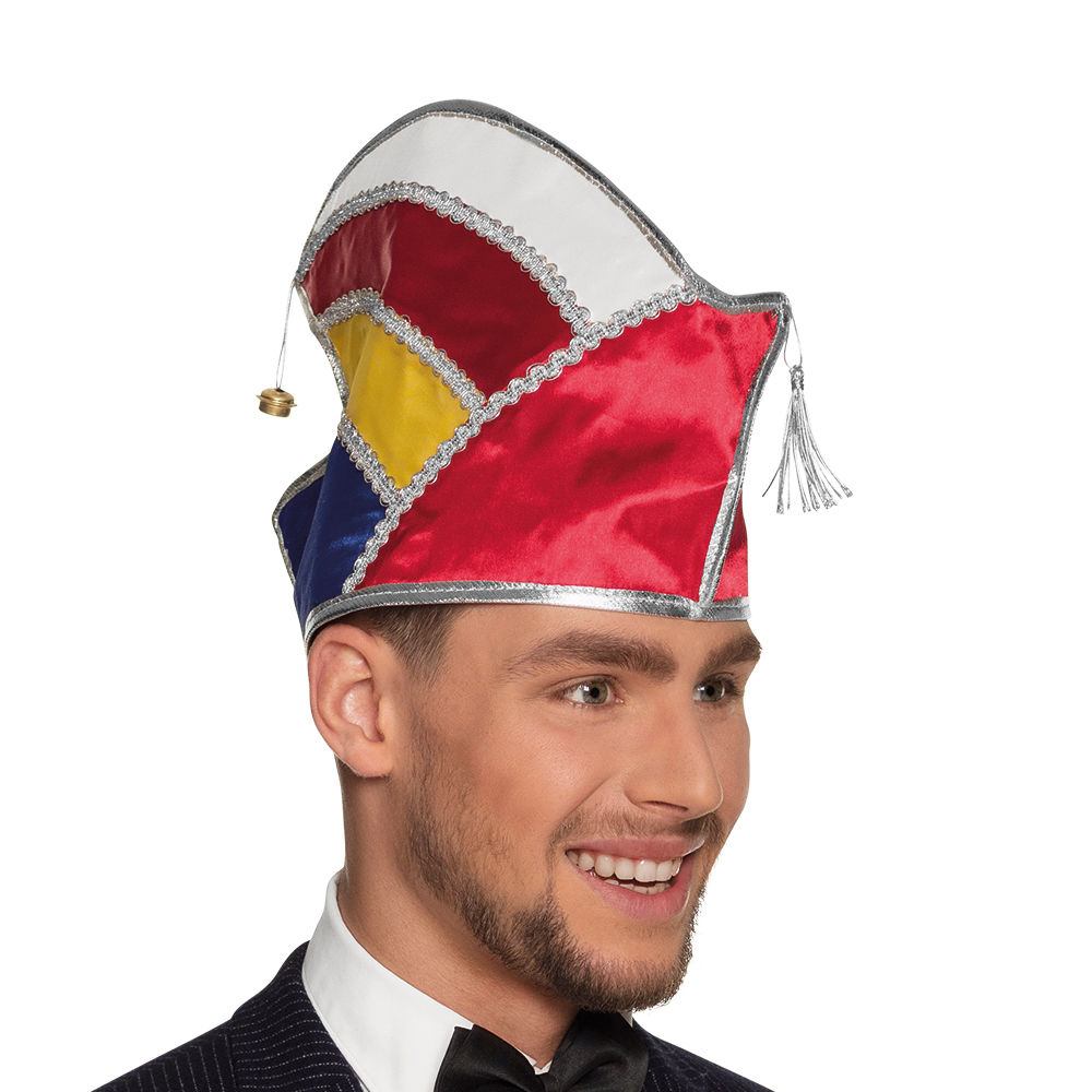 NEU Prinzenmütze rot-weiß mit Schmuck und Borte 