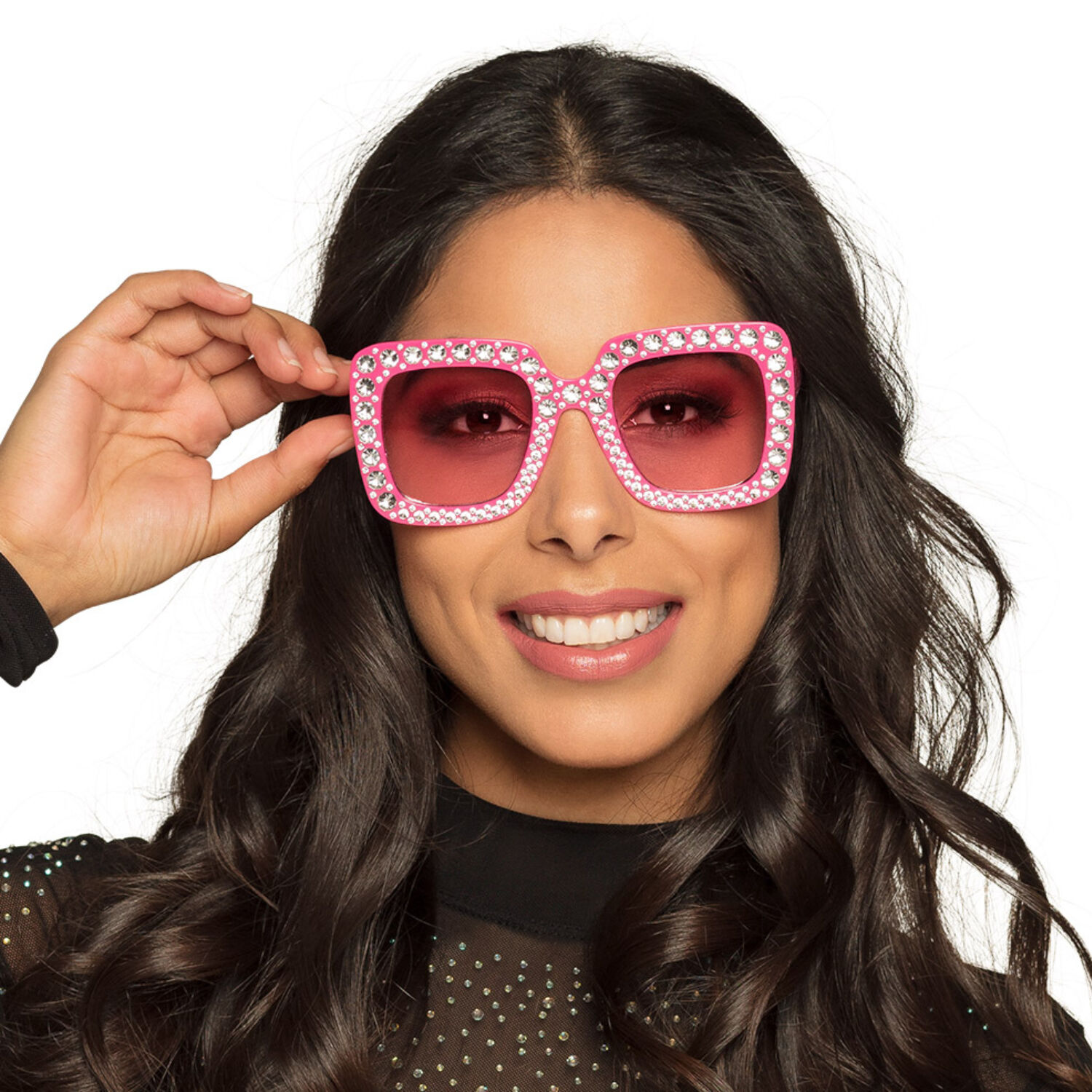 NEU Brille Party pink, mit Schmucksteinen Bild 2