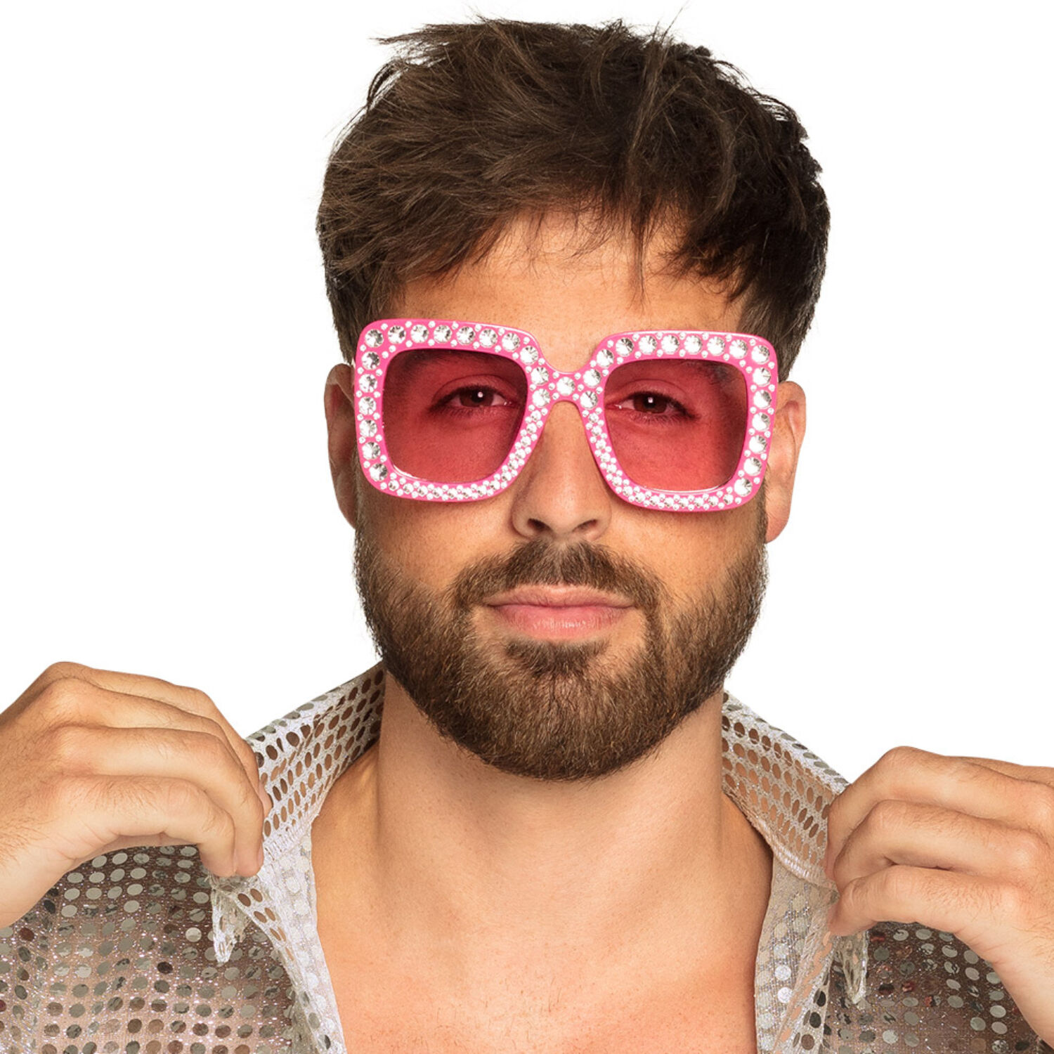 NEU Brille Party pink, mit Schmucksteinen Bild 3