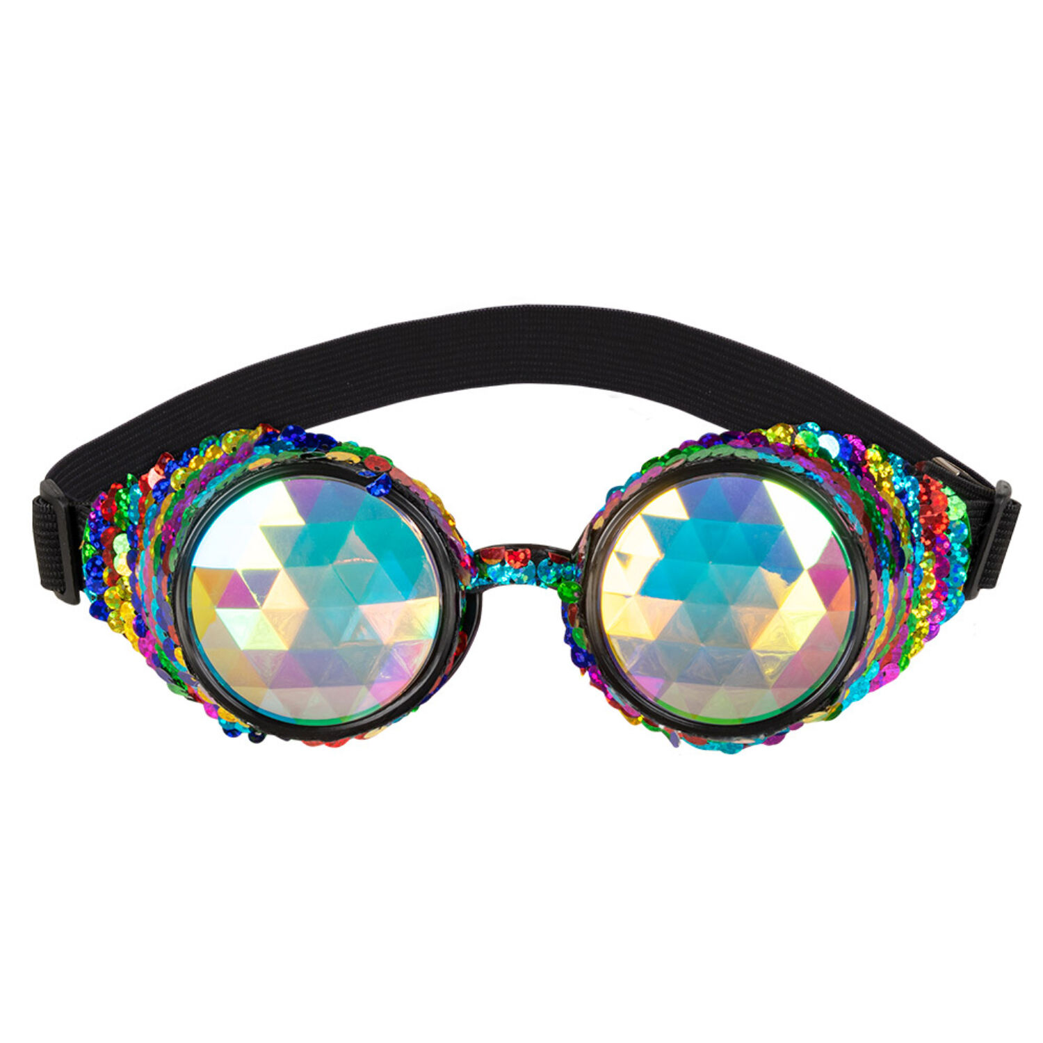 NEU Brille Regenbogen Pailletten, größenverstellbar
