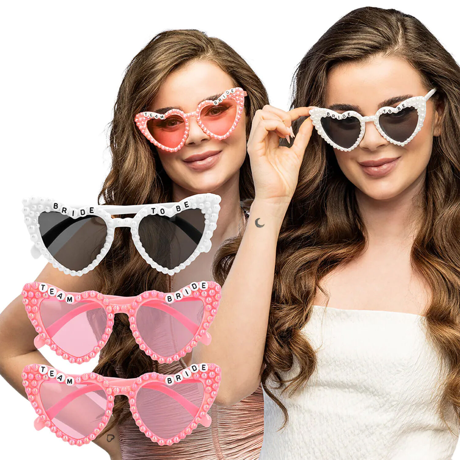 NEU Brillen-Set Bride to be, 3 St�ck, wei� und Rosa