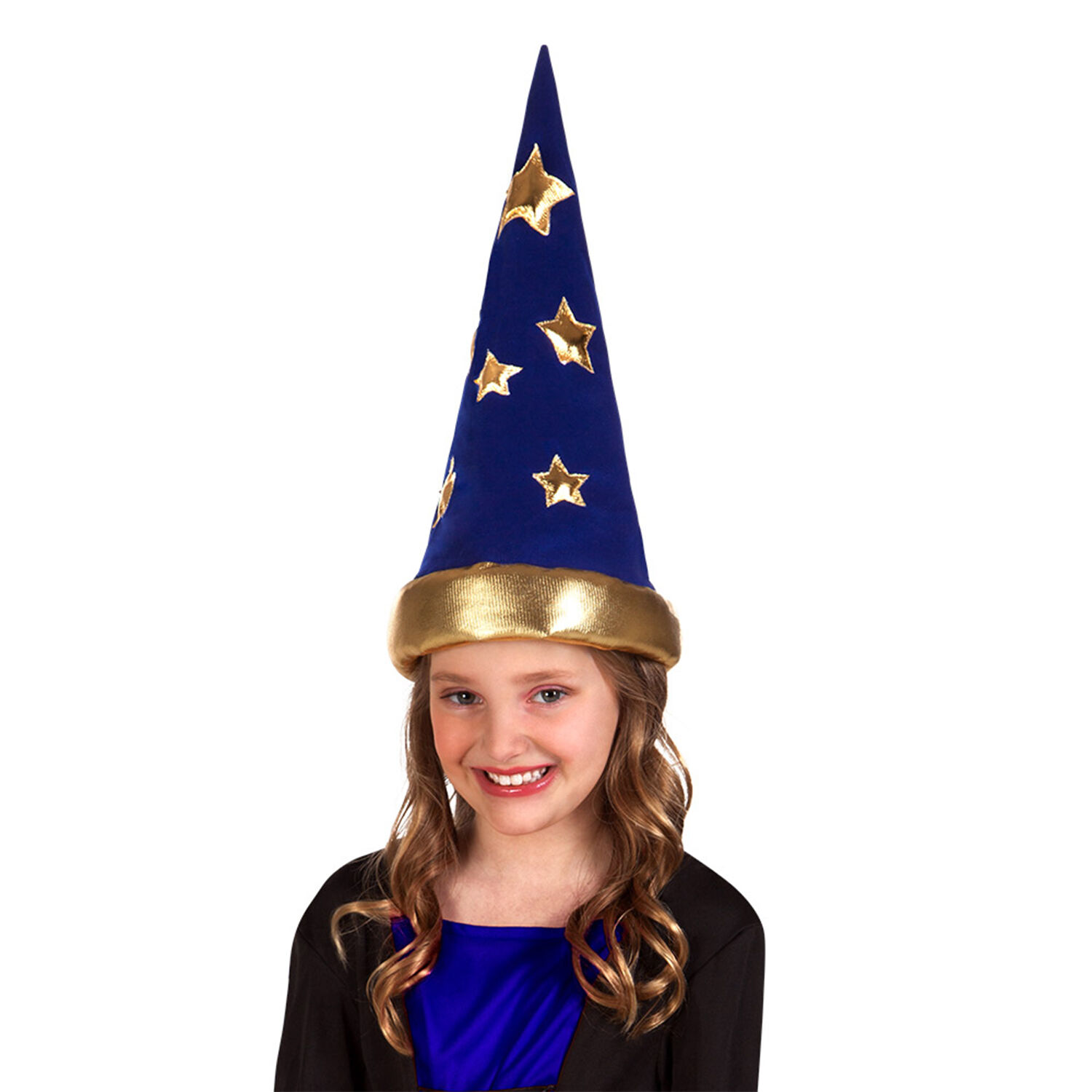 NEU Hut Zauberer fr Kinder, blau mit goldenen Sternen Bild 2