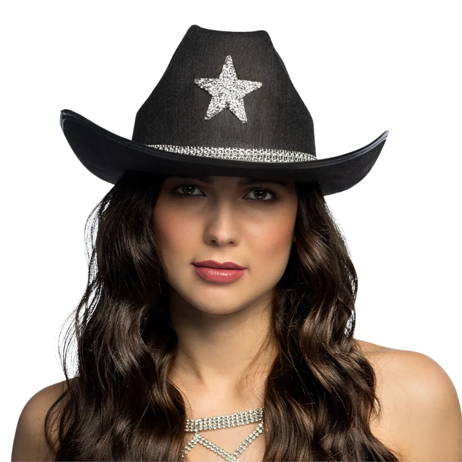 Hut Cowboy Taylor, mit Strass-Stern, Einheitsgre, Schwarz Bild 2