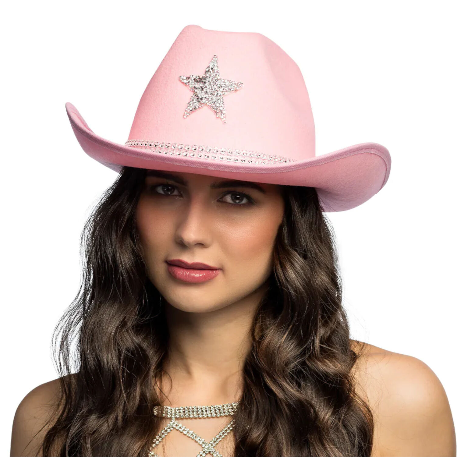 Hut Cowboy Taylor, mit Strass-Stern, Einheitsgre, Hellrosa Bild 2