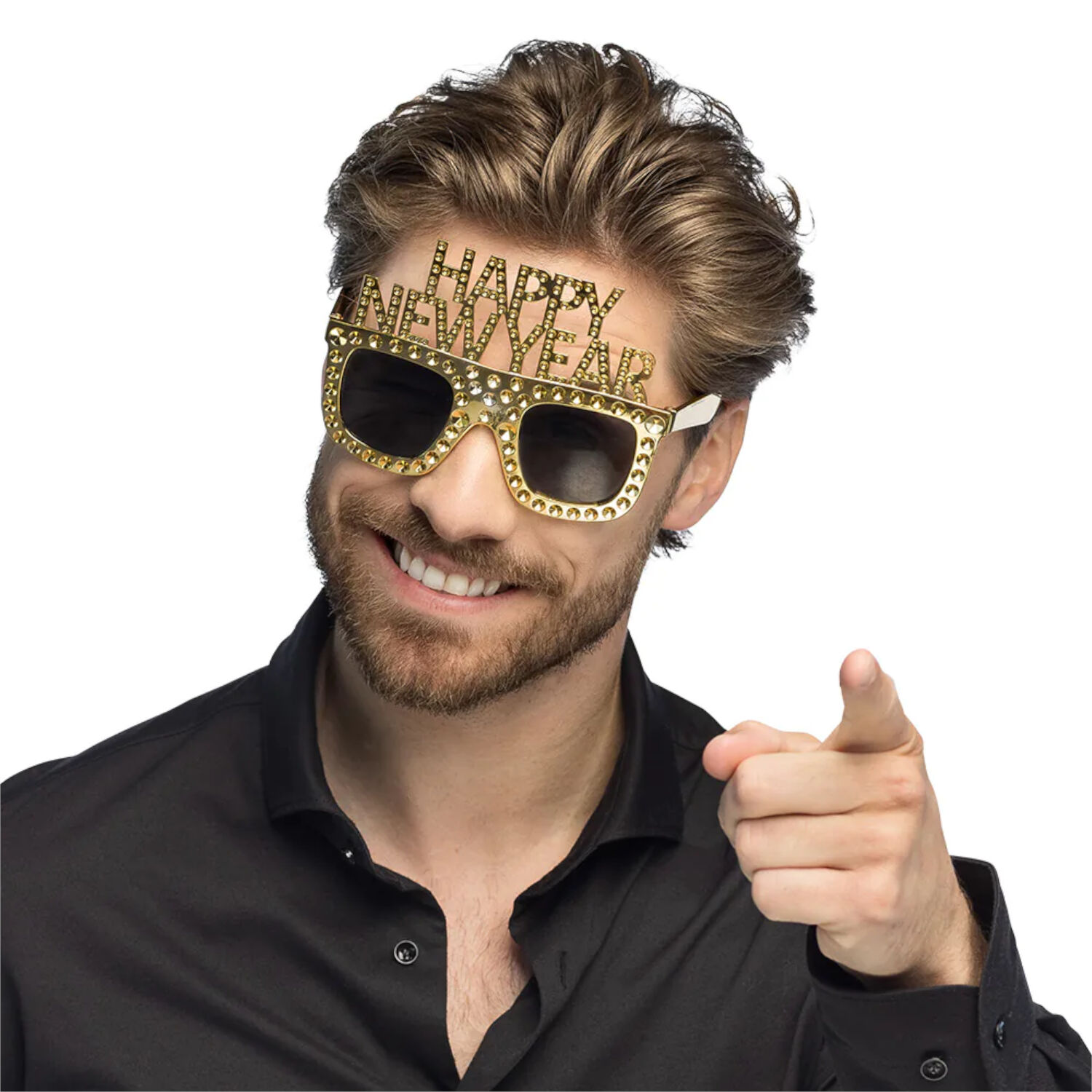 Party-Brille Happy New Year, Gold Bild 2