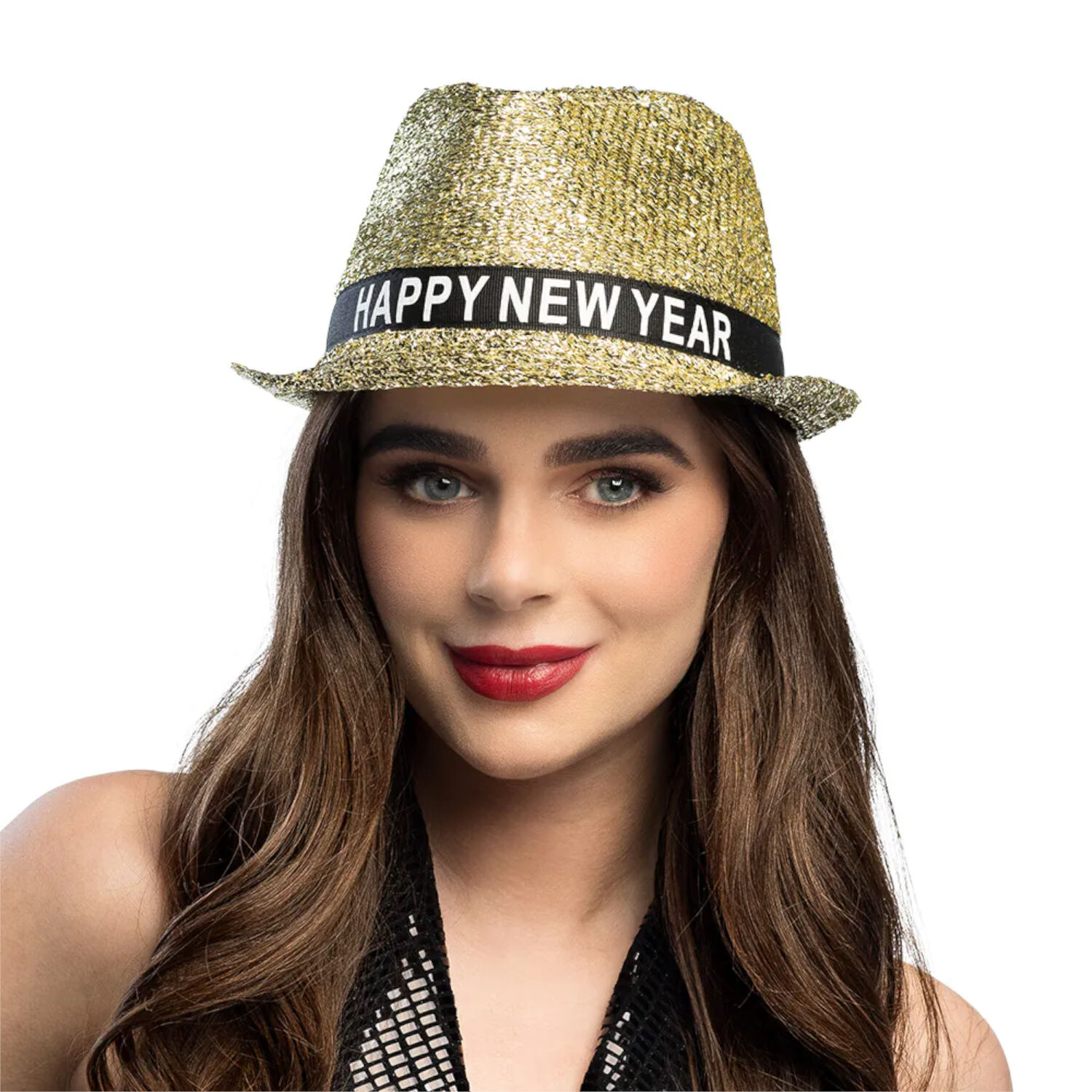 Hut Sparkling Happy New Year, Gold-Glitzer Bild 2