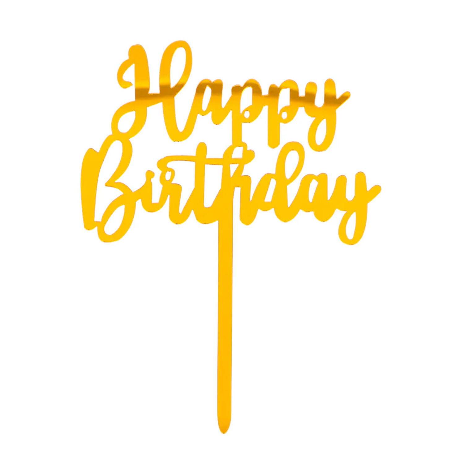 NEU Kuchen- / Tortendekoration Happy Birthday Topper, gold, 15x 11cm