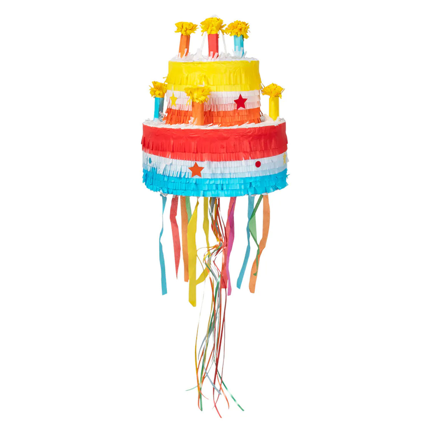 NEU Pinata bunter Geburtstagskuchen, zum Ziehen, 31x29x29cm