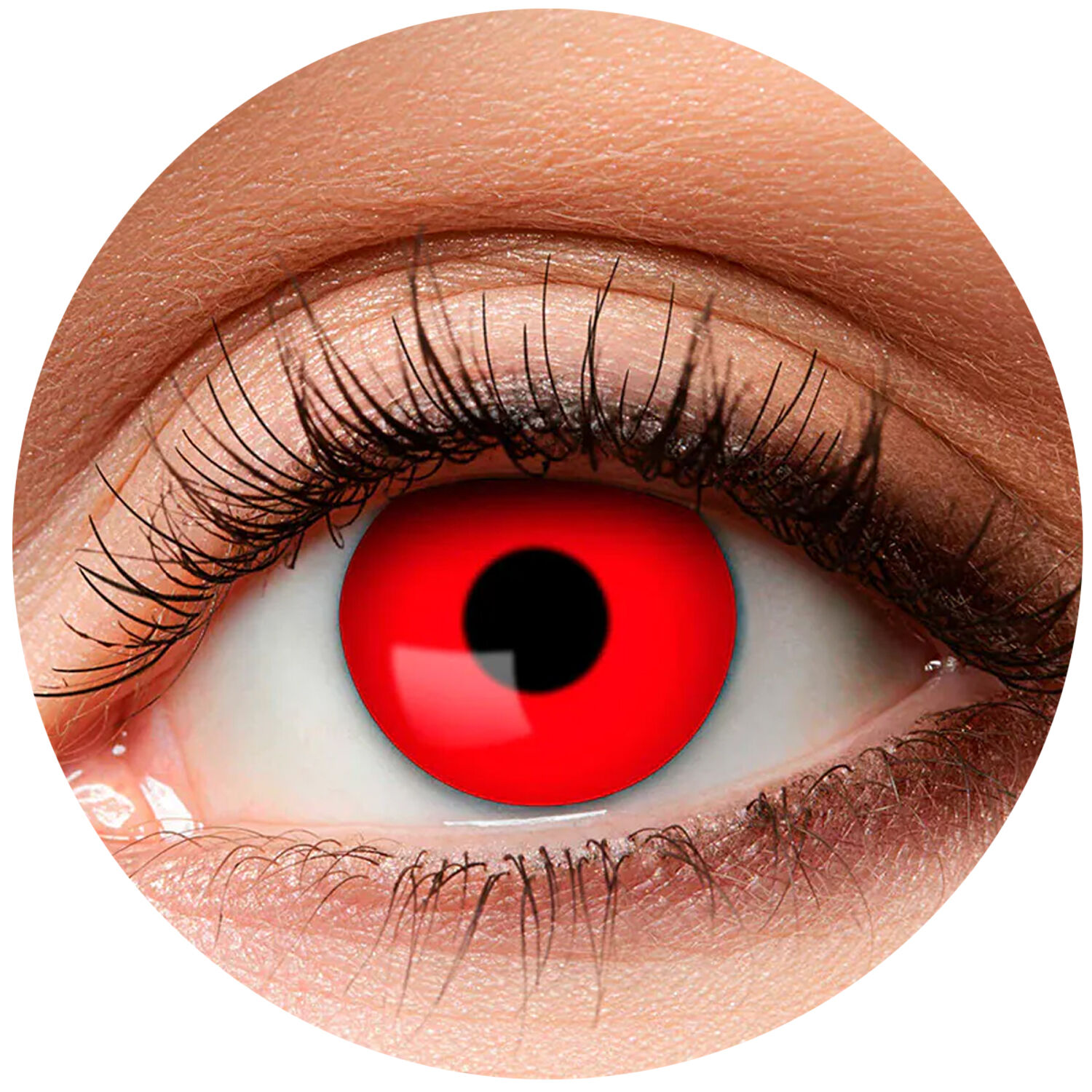 Kontaktlinsen Teufel, rot, drei-Monats-Linsen, zwei St�ck