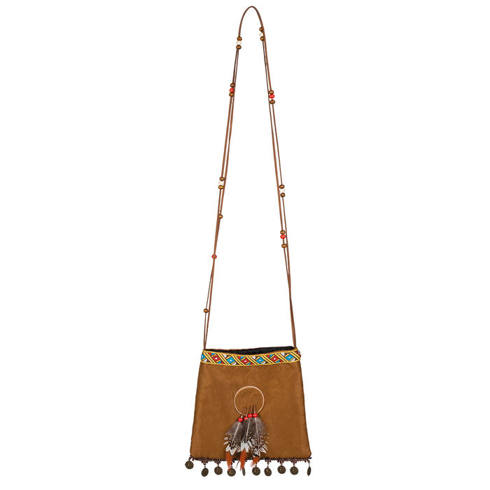 Tasche Indianerin, mit Reissverschluss, 21cm