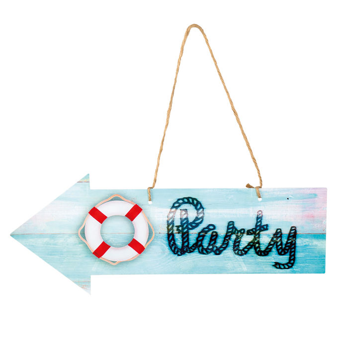 Deko Schild Navy Party, 16 x 40 cm