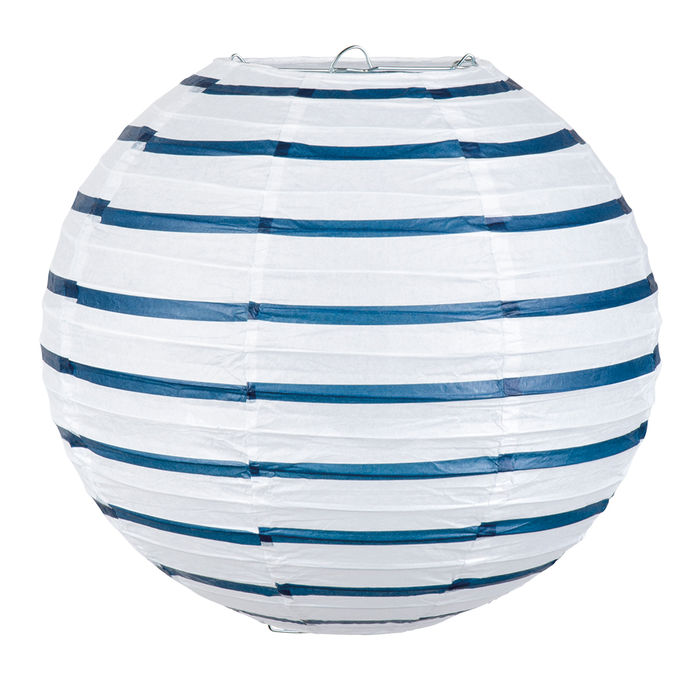 Lampion Navy Blau-Wei,  25 cm