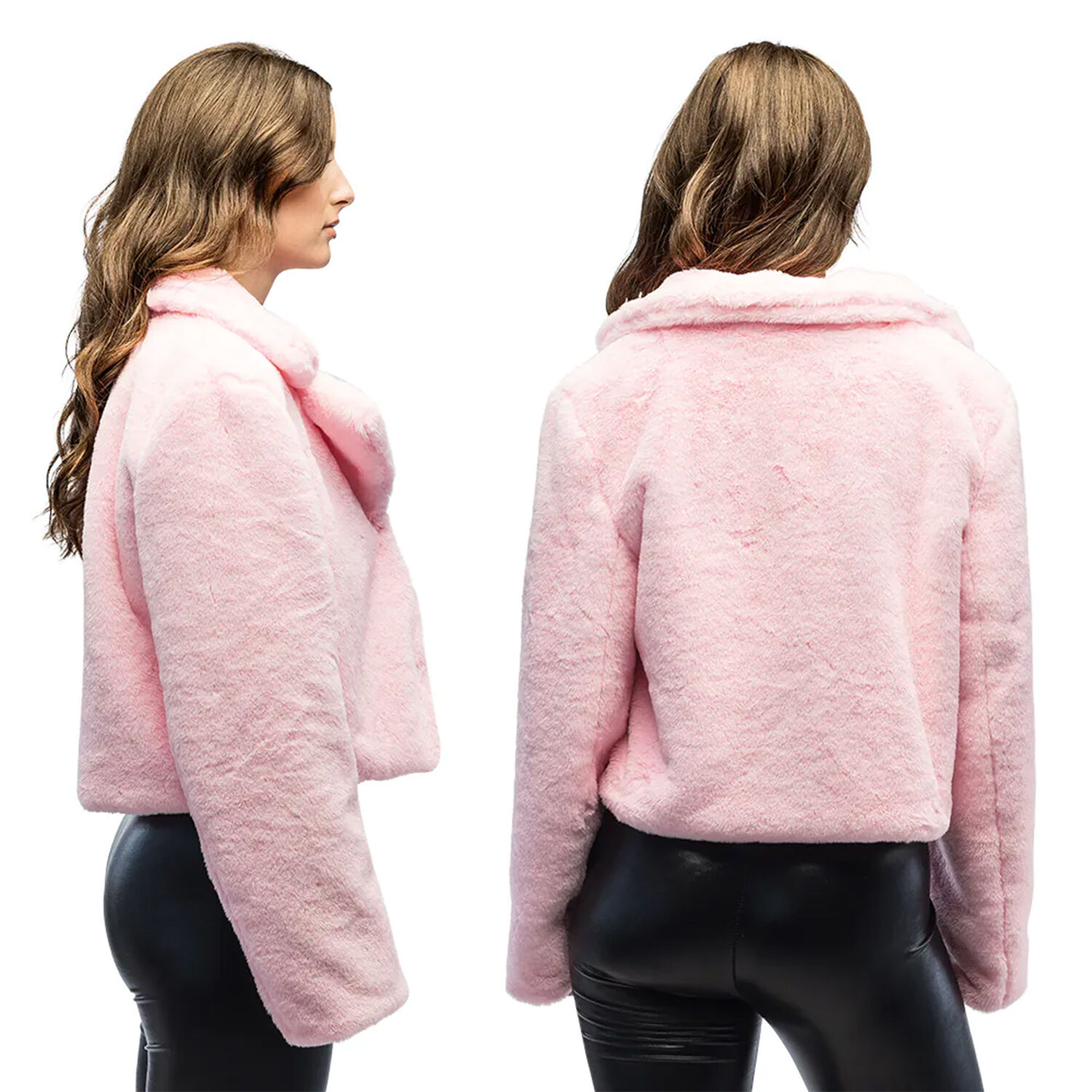 NEU Damen-Kost�m Pl�sch-Jacke kurz, rosa, mit Taschen, Gr. M-L Bild 3
