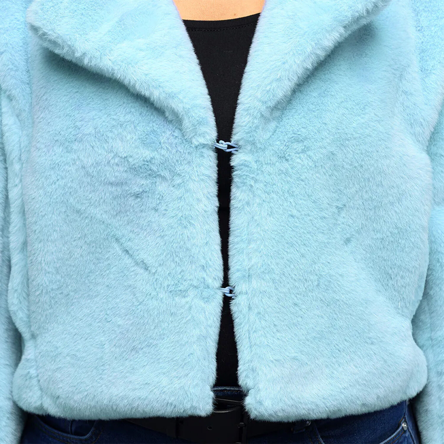 NEU Damen-Kost�m Pl�sch-Jacke kurz, hellblau, mit Taschen, Gr. M-L Bild 2
