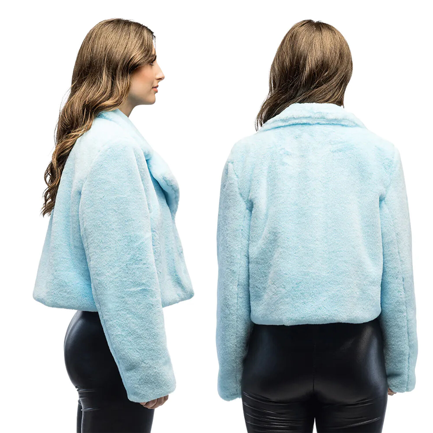NEU Damen-Kost�m Pl�sch-Jacke kurz, hellblau, mit Taschen, Gr. M-L Bild 3