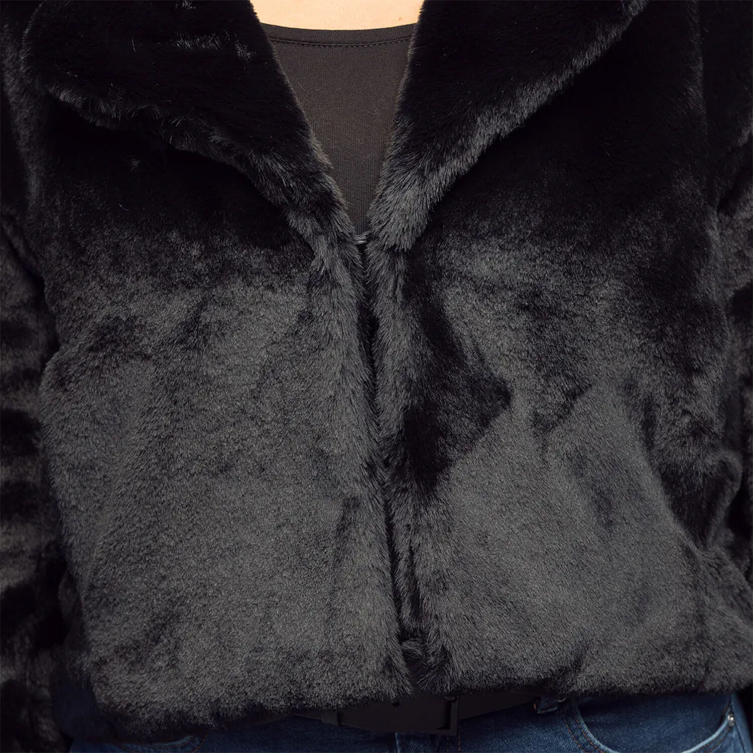 NEU Damen-Kost�m Pl�sch-Jacke kurz, schwarz, mit Taschen, Gr. M-L Bild 2