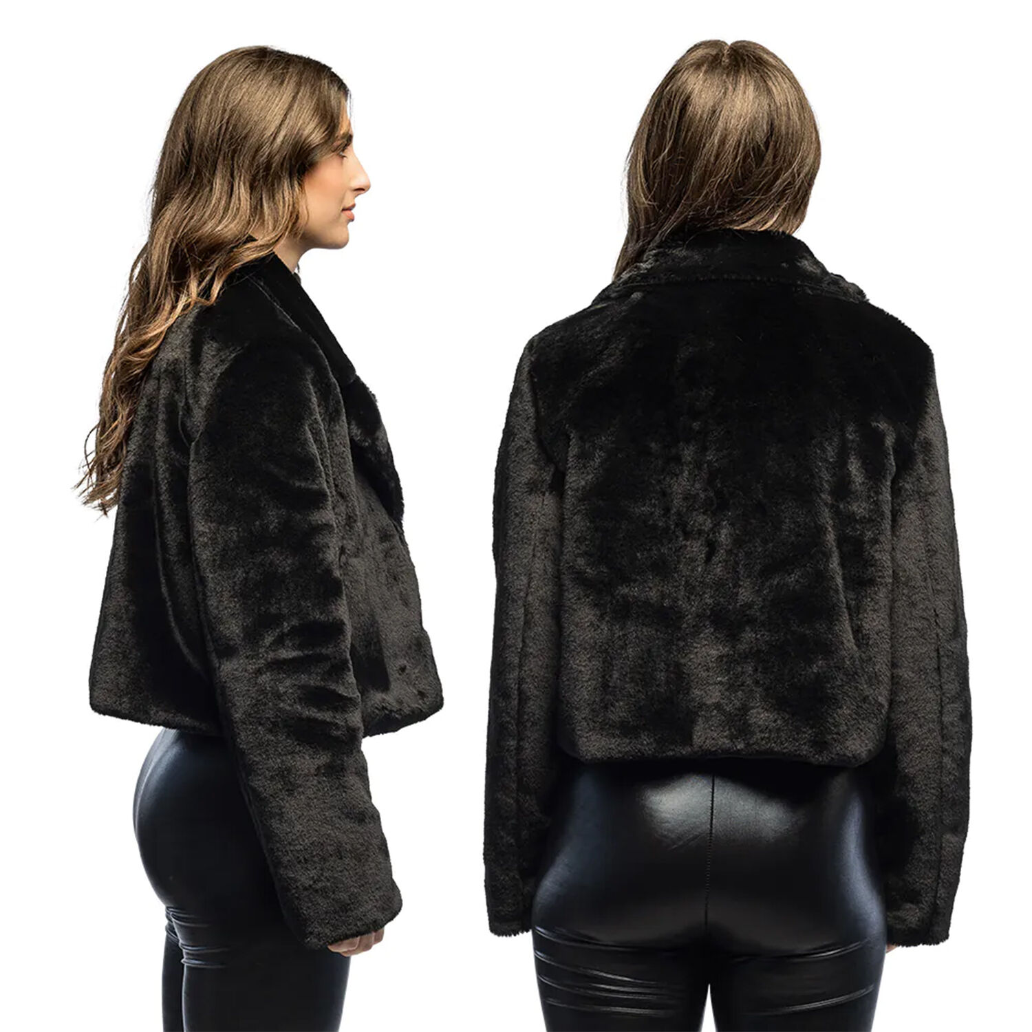 NEU Damen-Kost�m Pl�sch-Jacke kurz, schwarz, mit Taschen, Gr. M-L Bild 3