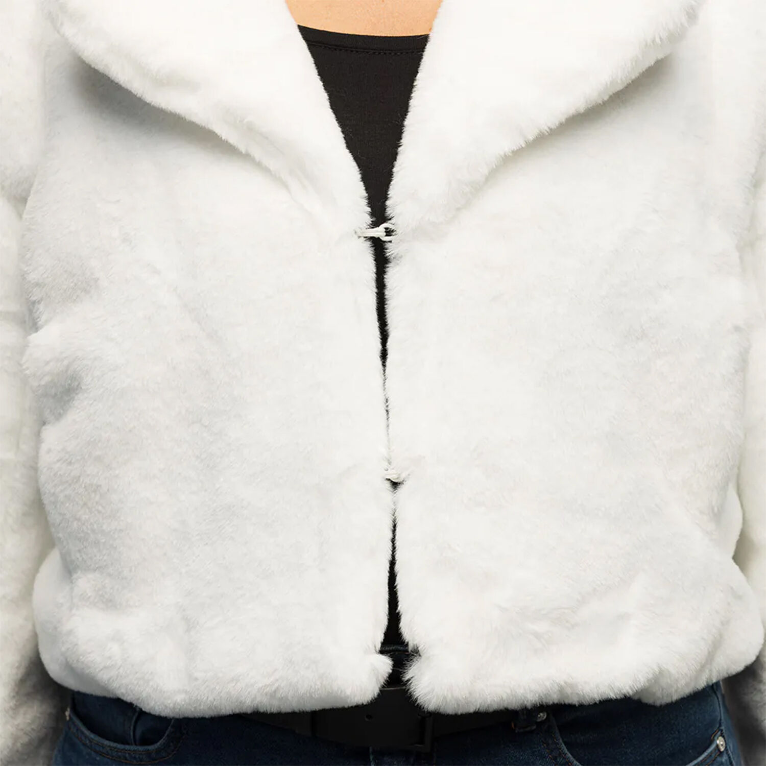 NEU Damen-Kost�m Pl�sch-Jacke kurz, wei�, mit Taschen, Gr. M-L Bild 2