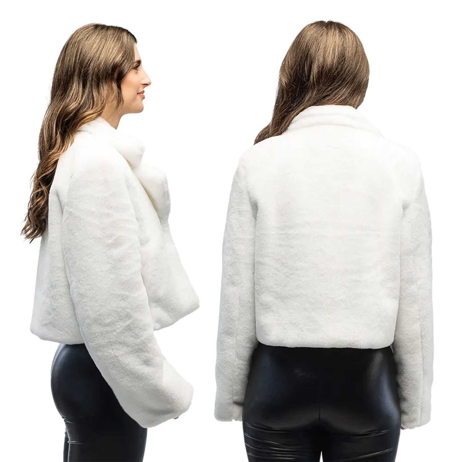 NEU Damen-Kost�m Pl�sch-Jacke kurz, wei�, mit Taschen, Gr. M-L Bild 3