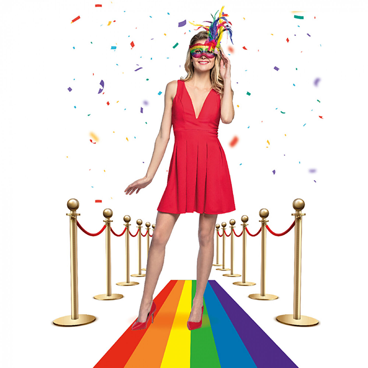 NEU Lufer aus bedruckter Folie, Regenbogen, 450x60cm Bild 3