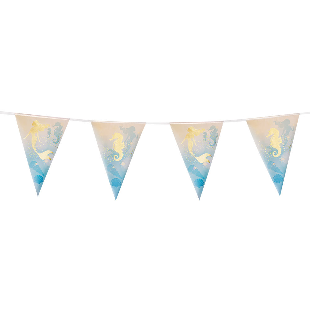 SALE Wimpelkette Meerjungfrau, t�rkis, gold, 4 m